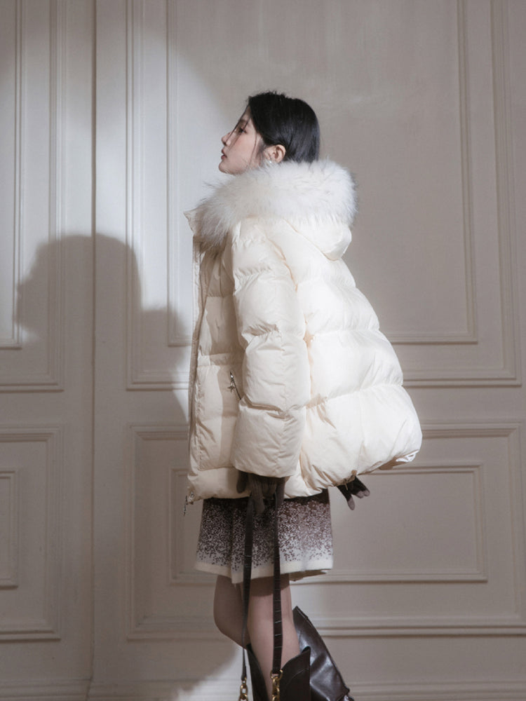 Fur collar down jacket