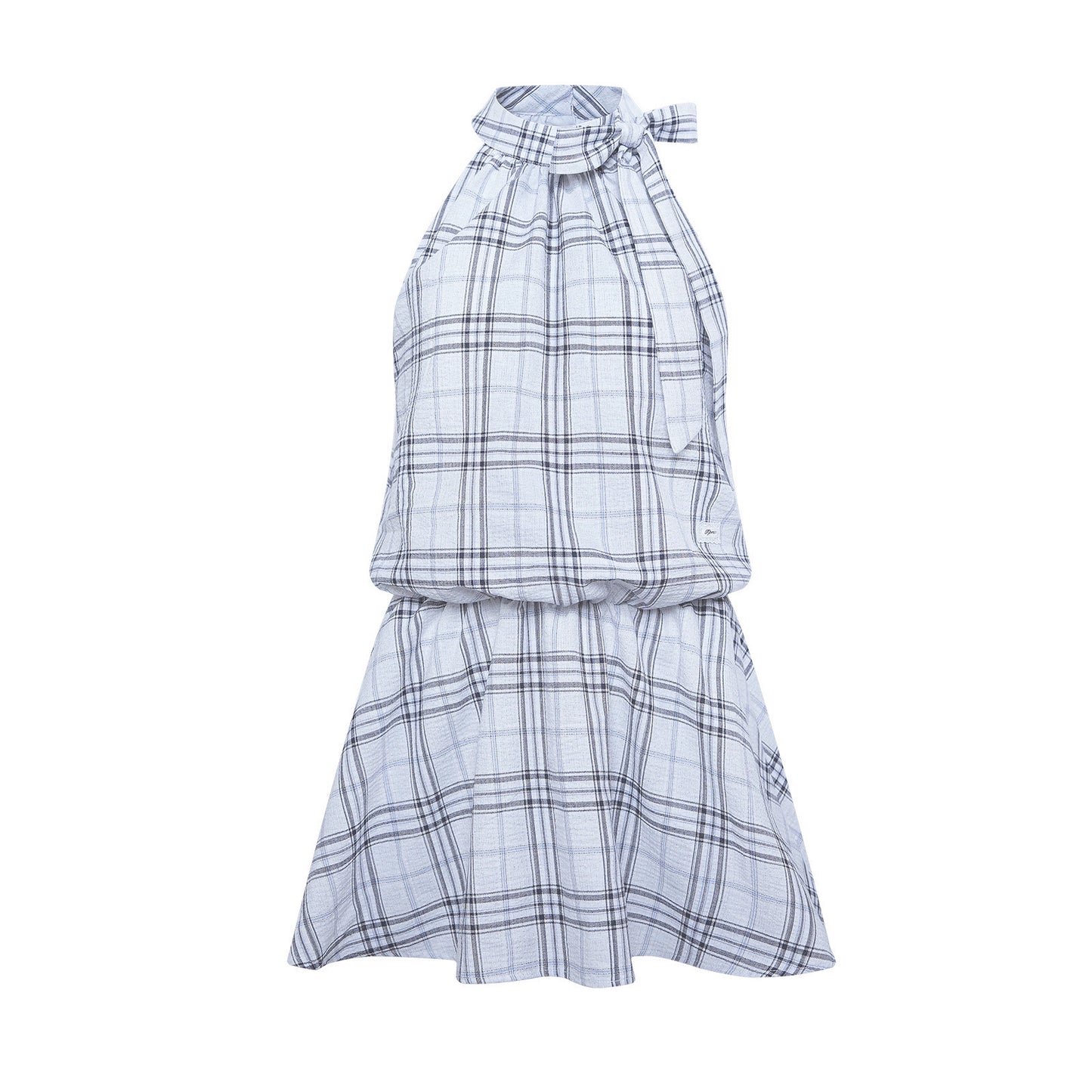 Plaid V-Neck Flutter Maxi Dress