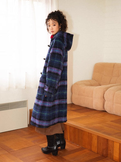 Plaid long coat