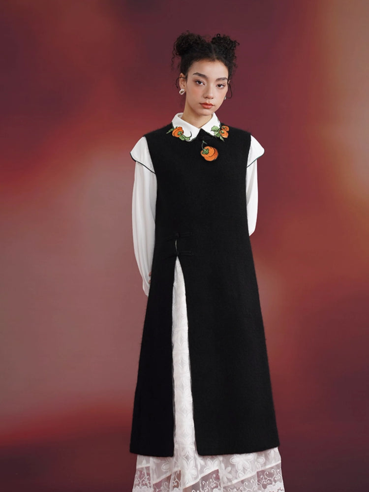 Chinese embroidery vest dress