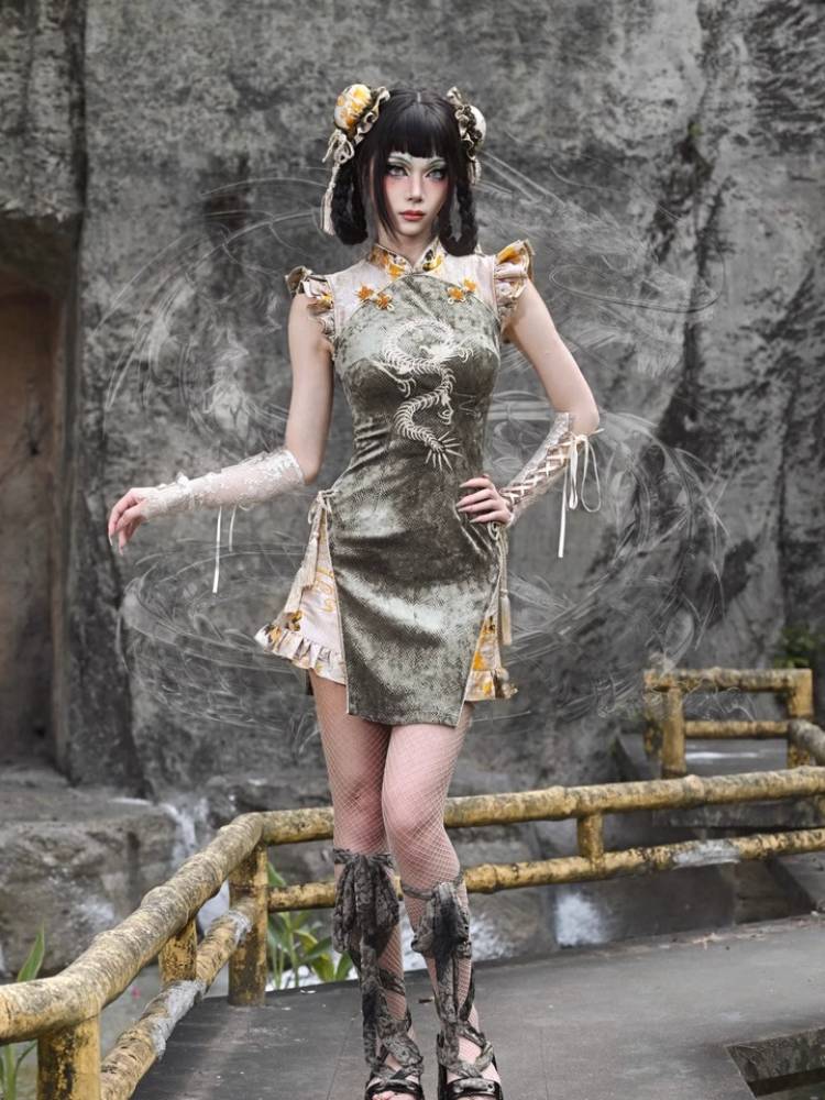 Short cheongsam dress