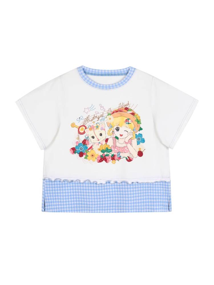 Cartoon print short sleeve T-shirt