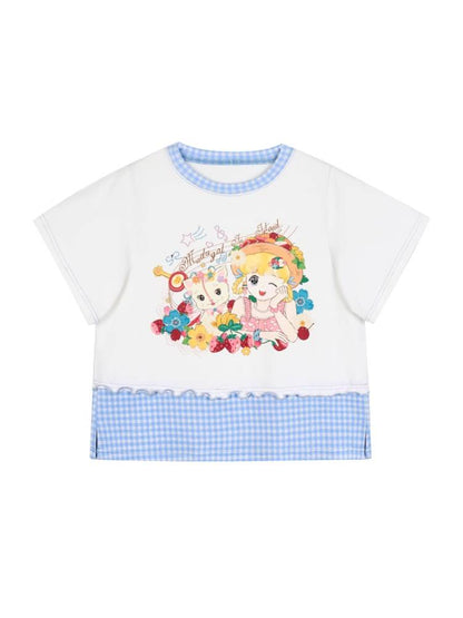 Cartoon print short sleeve T-shirt