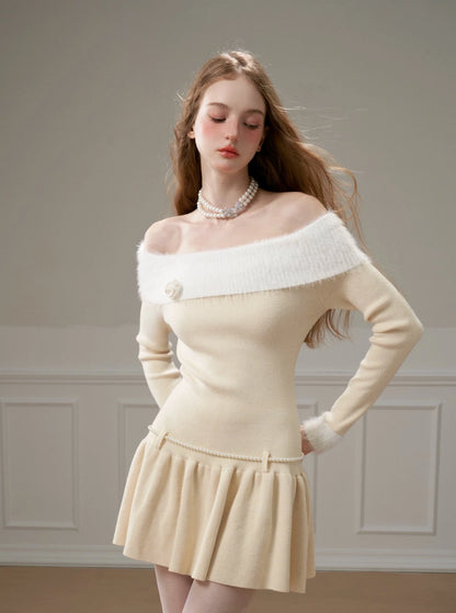 Ballet sweet mink knit dress