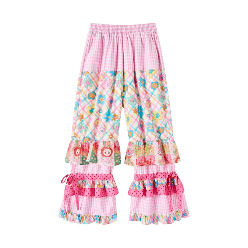 Cute Pink Elasticated Waist Loose Cake Trousers