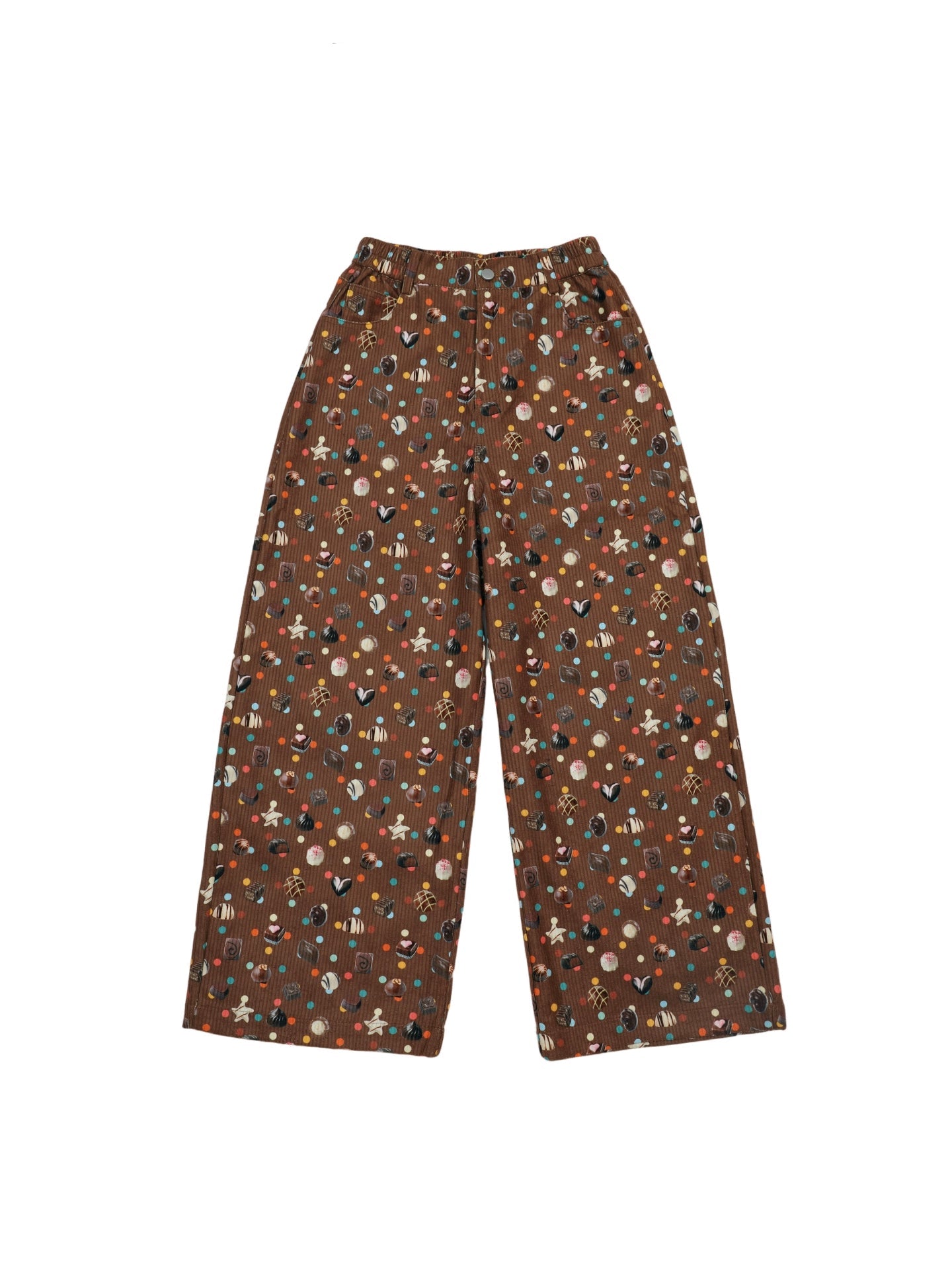 Candy Print Corduroy Pants