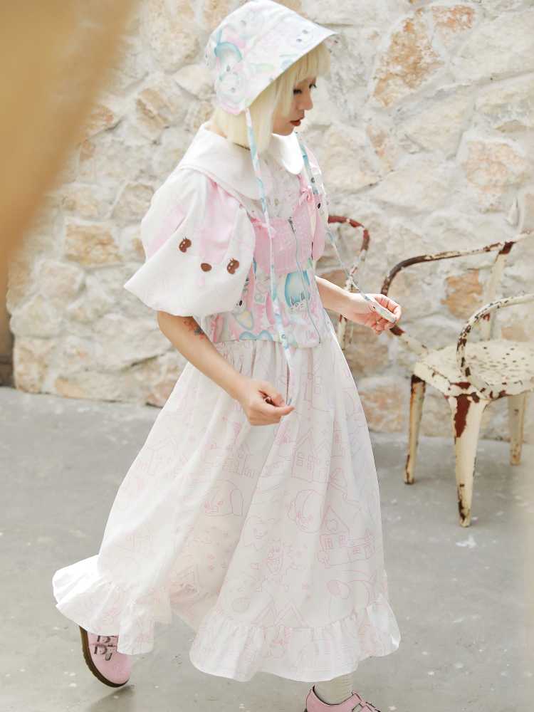 Puff sleeve princess dress