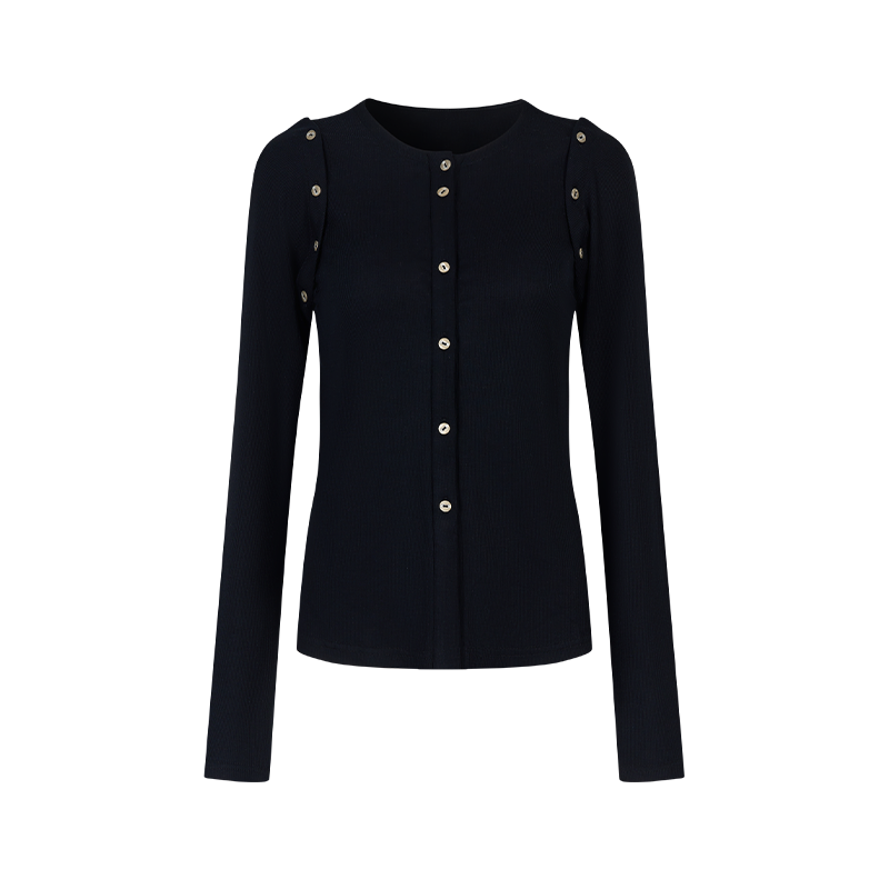 Detachable Round Neck Knitted Cardigan