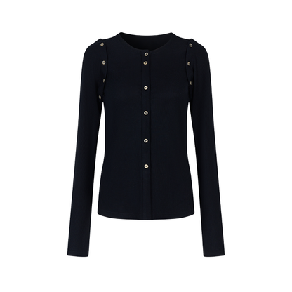 Detachable Round Neck Knitted Cardigan