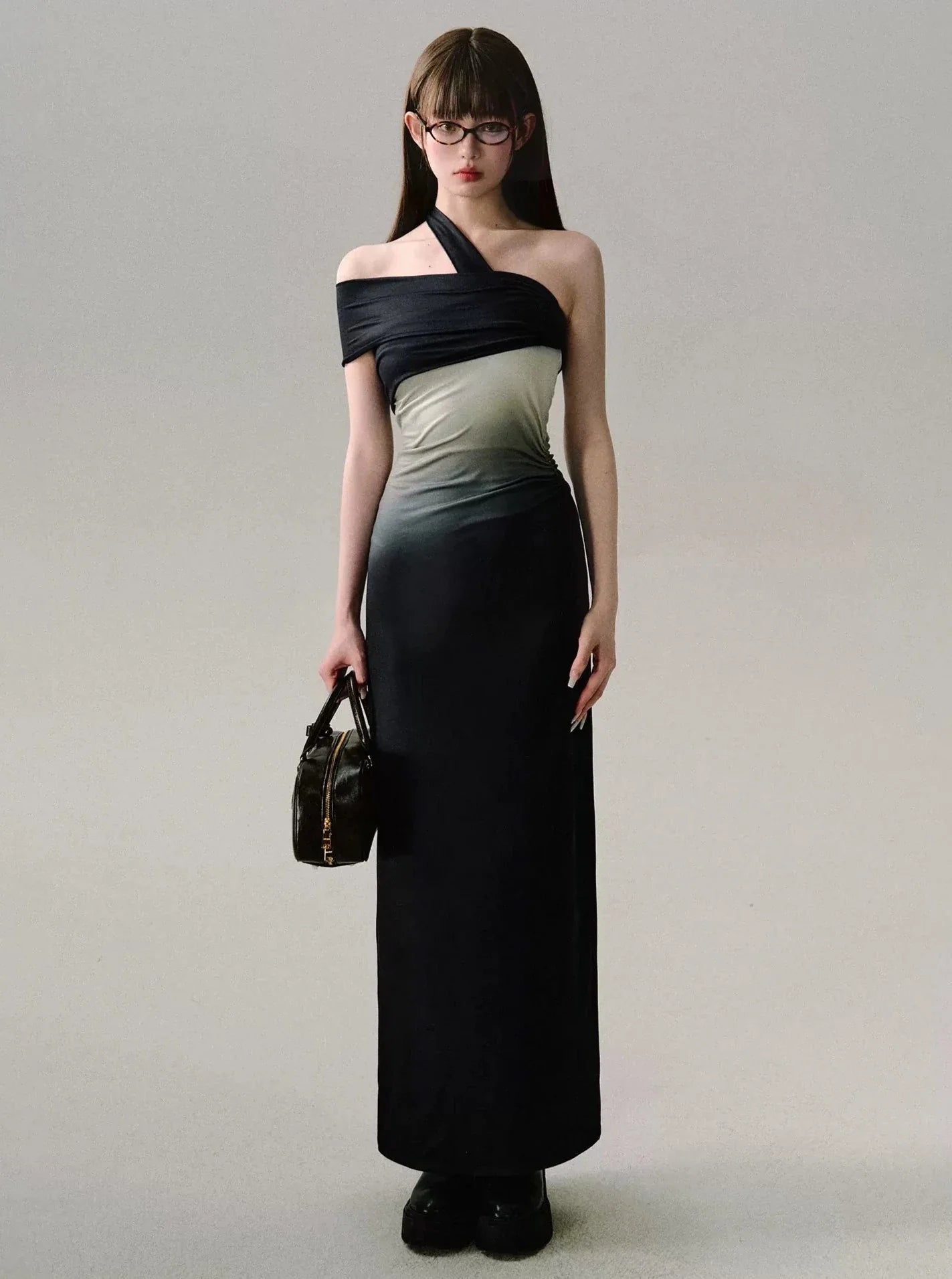 Black Gradient Slim Dress