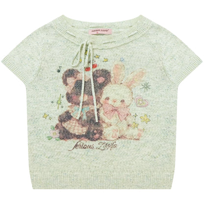 Bär und Hase Retro-Oberteil