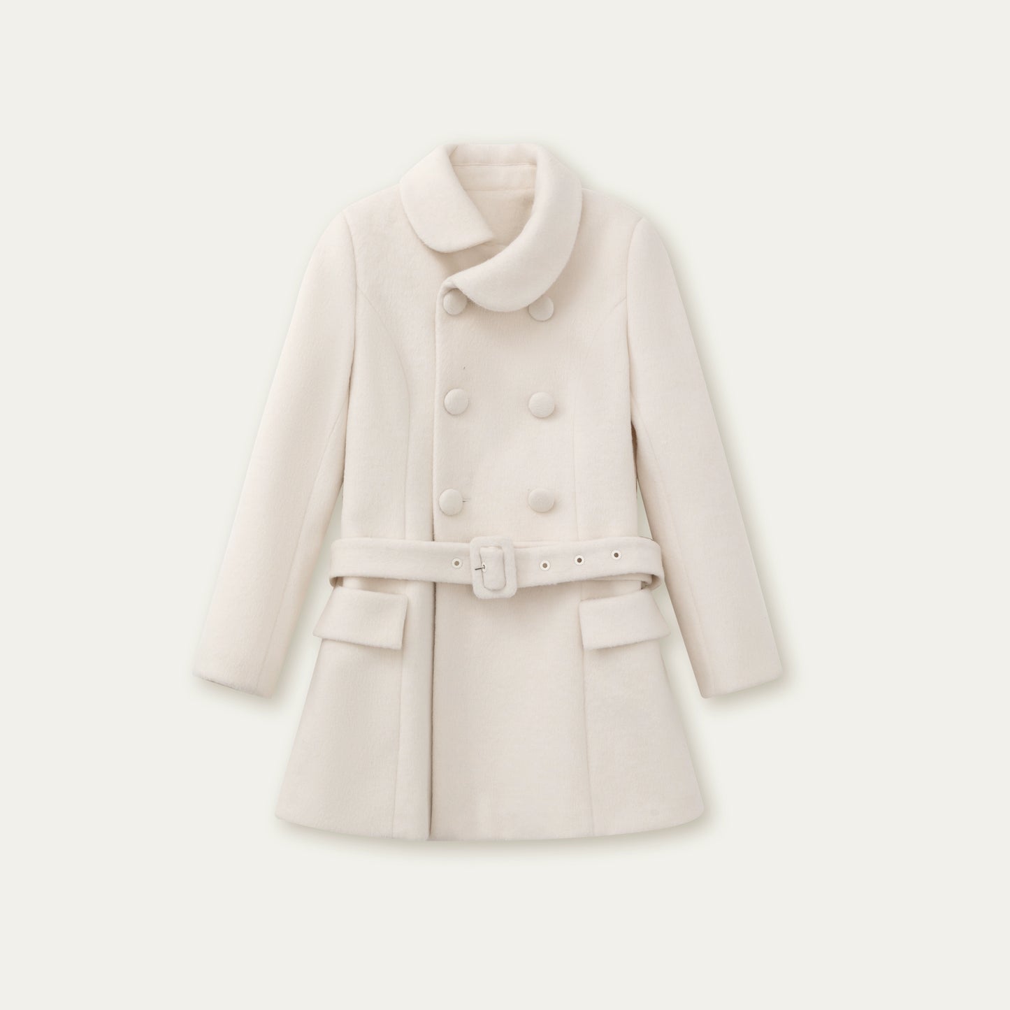 Double Breasted Low-Belt Mid-Length Coat