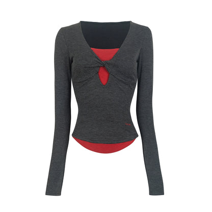 Color-Block Patchwork Base T-Shirt