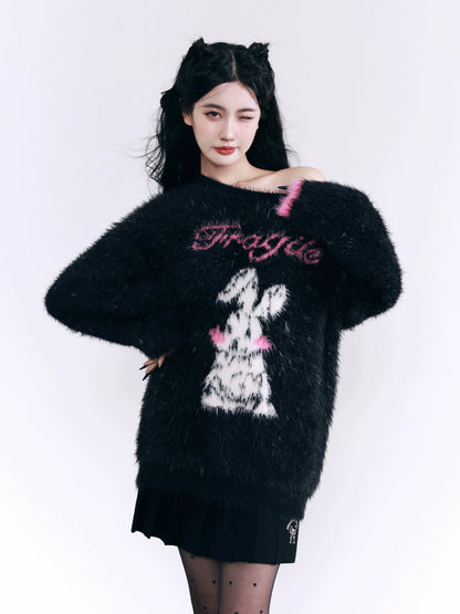 Imitation mink fur thickened sweater top