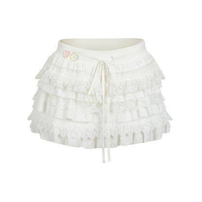 White Lace Cake Skirt