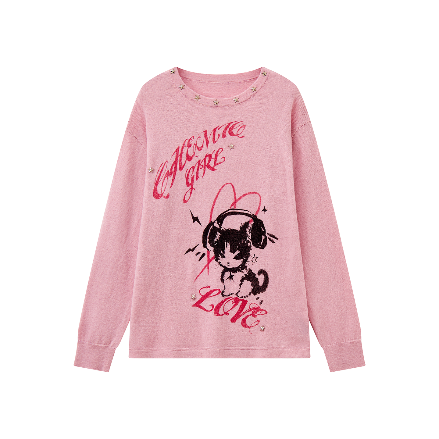 Kitten Note Knitted Sweater