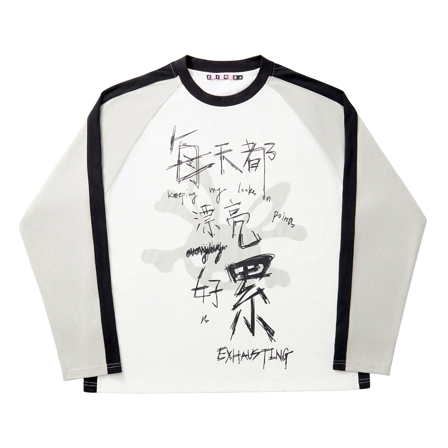 Glitter Print Raglan Sleeve T-Shirt