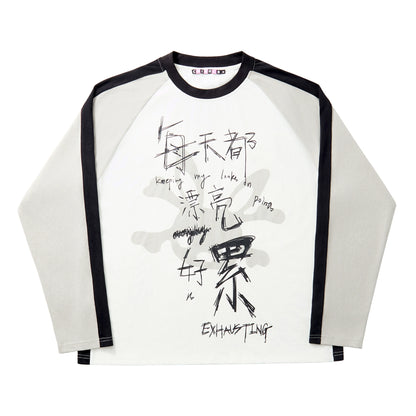 Glitter Print Raglan Sleeve T-Shirt