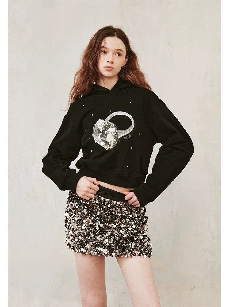 Printed hooded sweatshirt