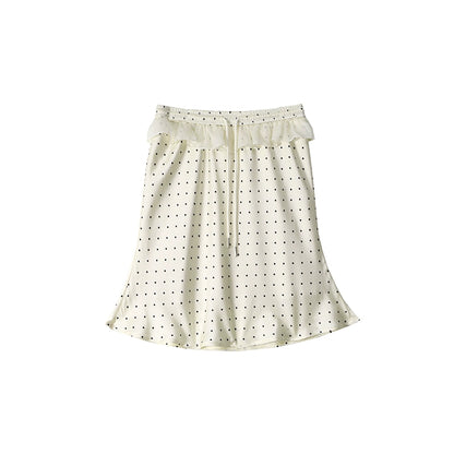 Original Polka Dot Satin A-Line Skirt
