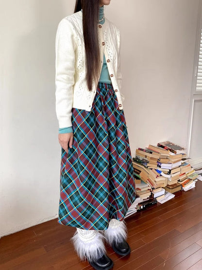 Plaid bud skirt