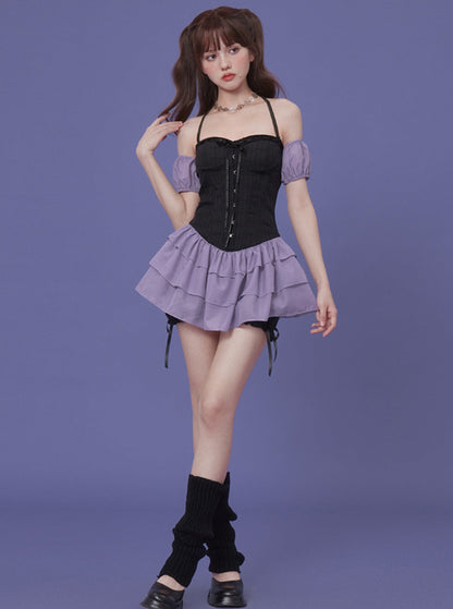 Black Purple Cake Dress