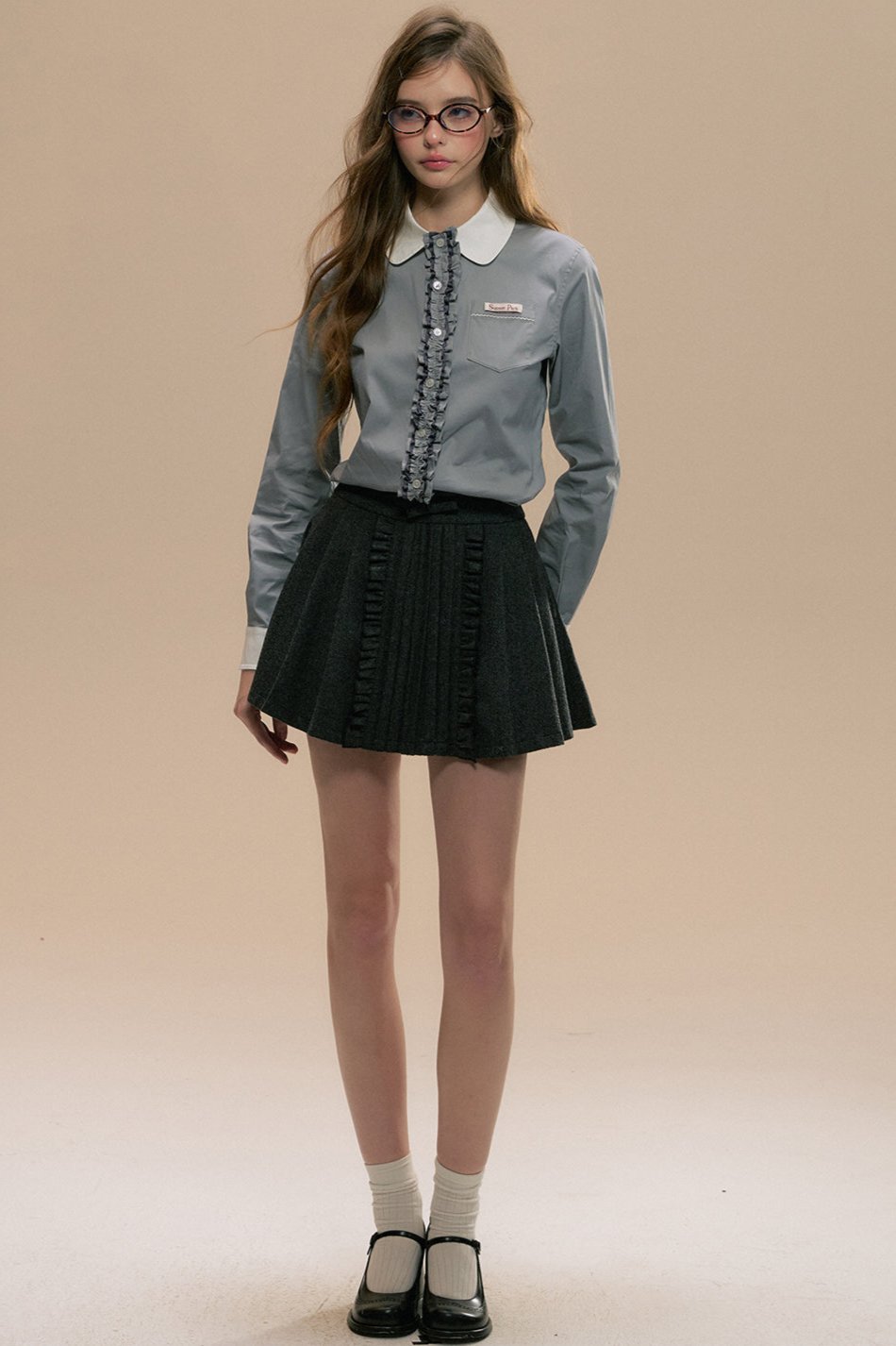 Doll Collar Lace Shirt