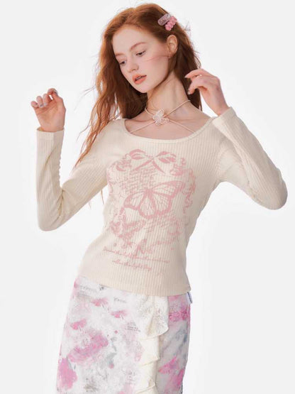 Printed long sleeve T-shirt