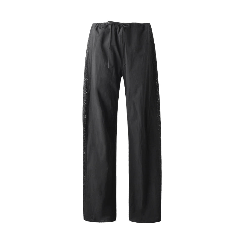 White Elasticated Waist Wide-Leg Trousers