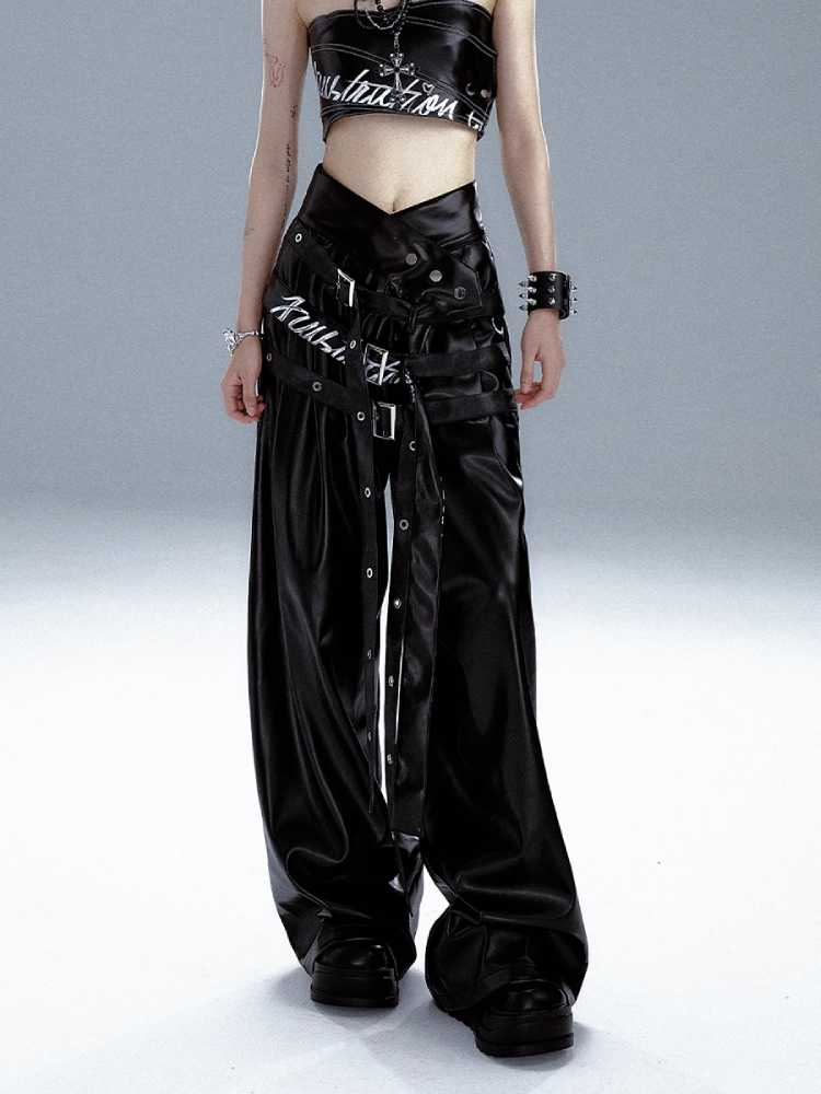 High waist punk pants