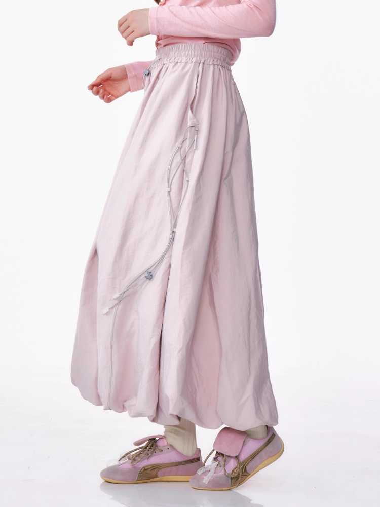 Retro high waist long skirt