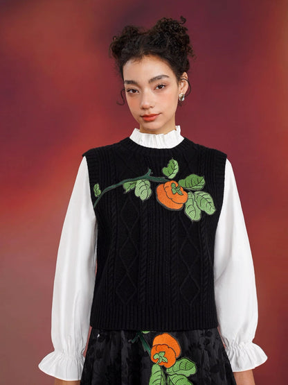 Chinese style embroidery vest and shirt