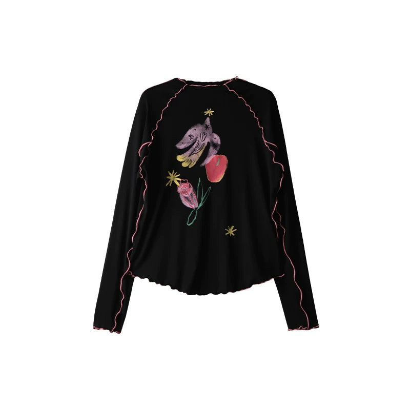 Tencel-Bluse mit Poesie-Print