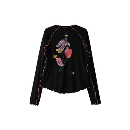 Tencel-Bluse mit Poesie-Print