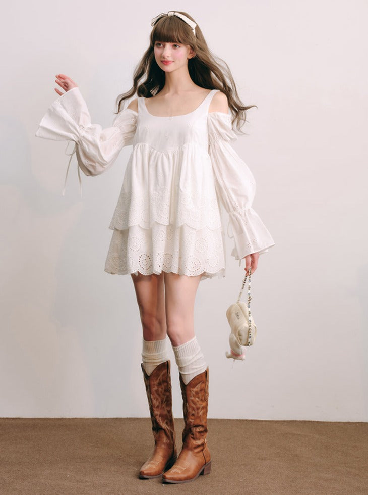 White Long Sleeve Dress