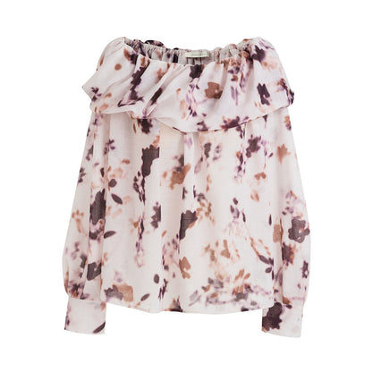 Elegant Tie-Dye Off-Shoulder Blouse