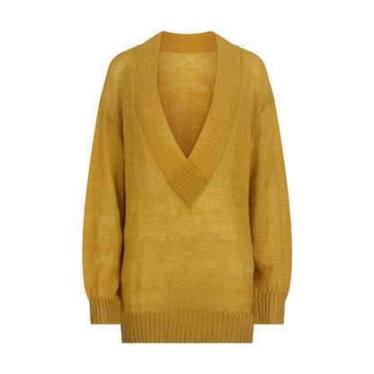 Retro Loose V-Neck Knit Pullover Top