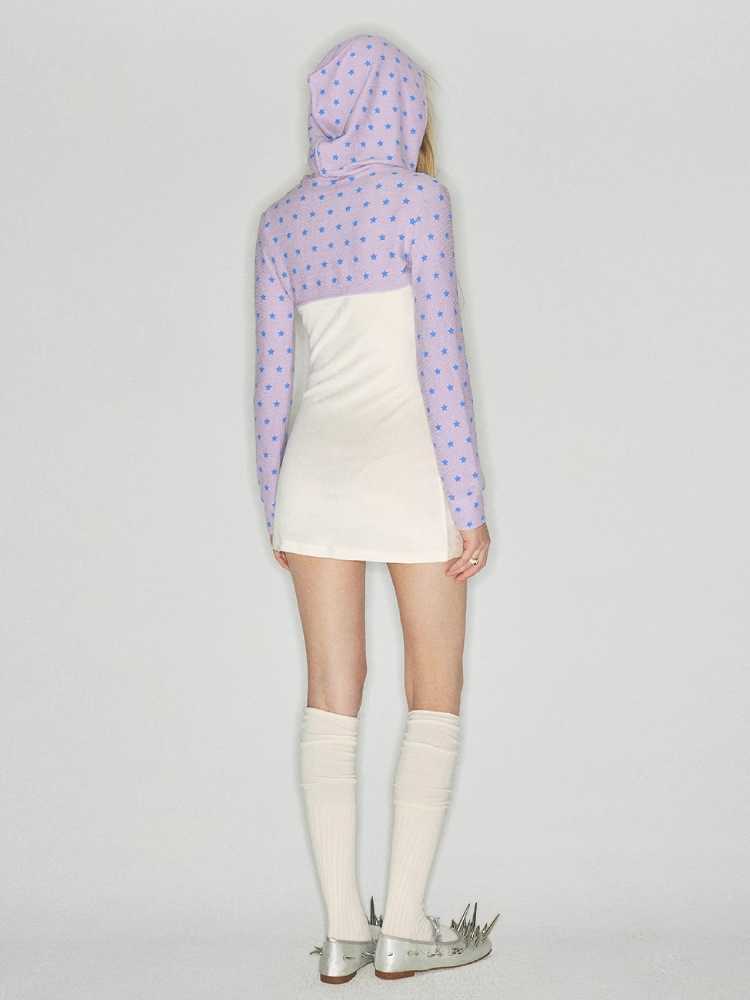 Knit small jacket and suspender skirt