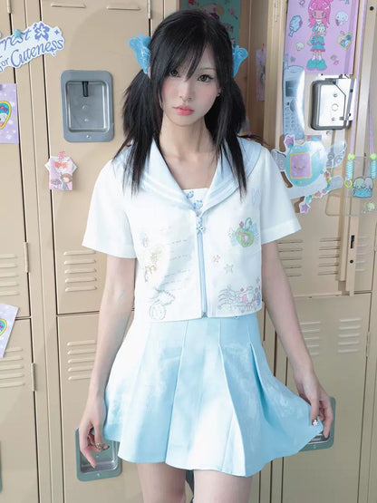 Short-sleeved sailor uniform