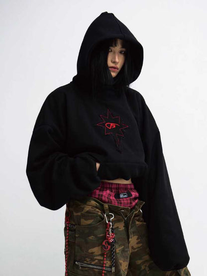 Embroidered hooded sweatshirt