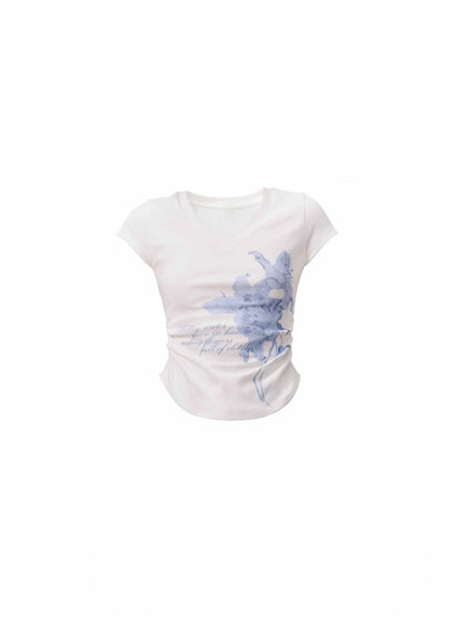 Floral Lily V-Neck T-Shirt