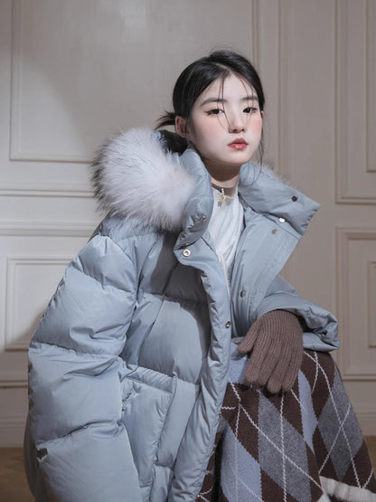 Fur collar down jacket