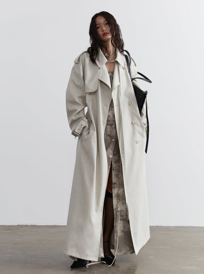 Decorated Genderless Long Trench Coat