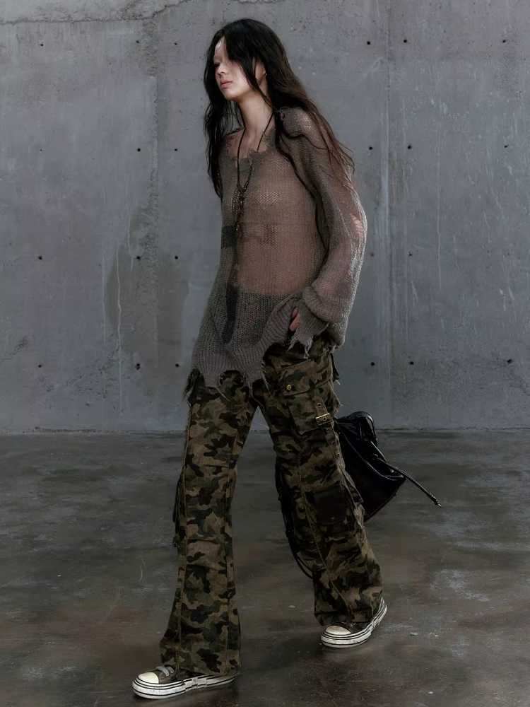 Camouflage multi-pocket pants