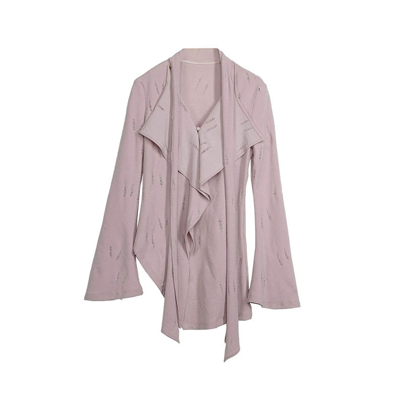 Autumn Purple Knitted Top Skirt Set-Up