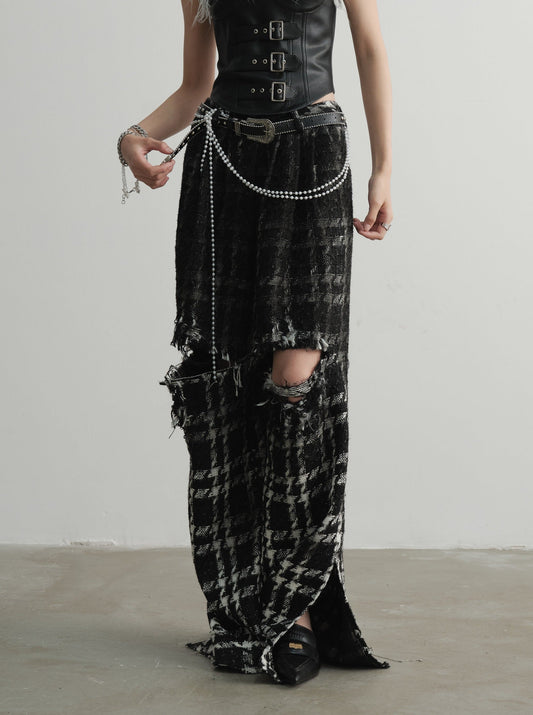 Raw Gradient Spray Wide-legged Pants