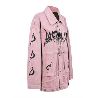 Denim disassemble embroidered coat