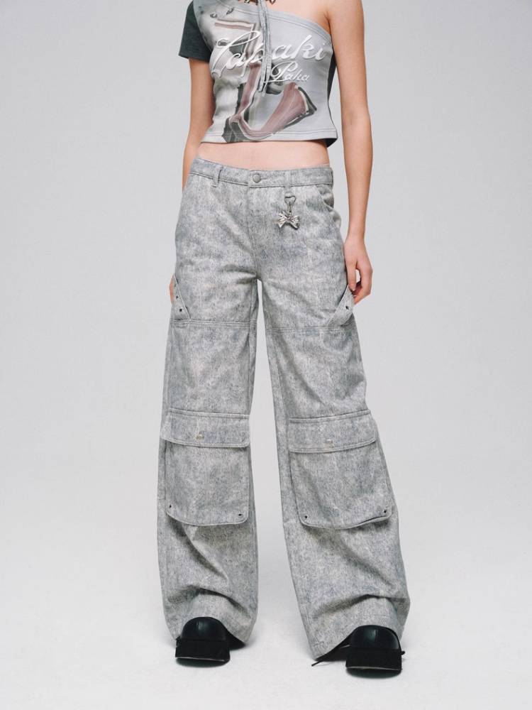 Low waist shapework denim pants