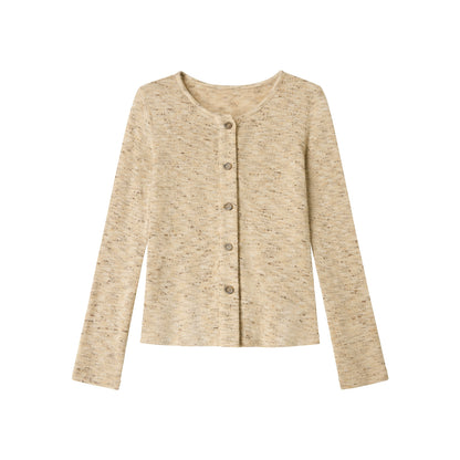 Flower Camel Knit Sweater