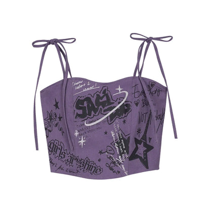 Purple Graffiti Sling Tank Top